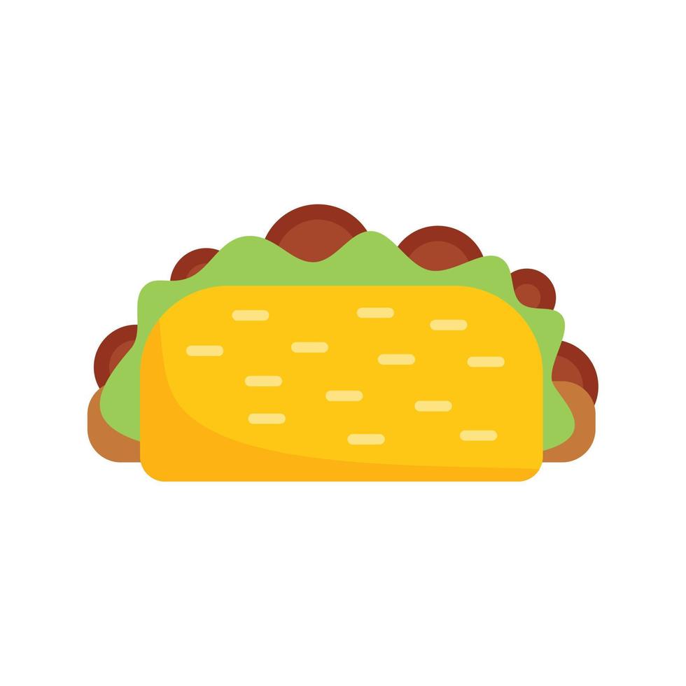 Taco-Frühstück-Symbol flacher Vektor. mexikanisches essen vektor