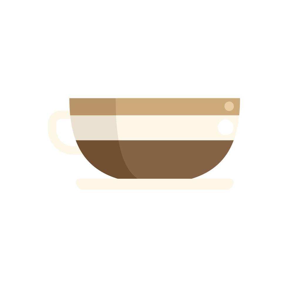 flacher Vektor des Café-Cup-Symbols. Creme Ansicht