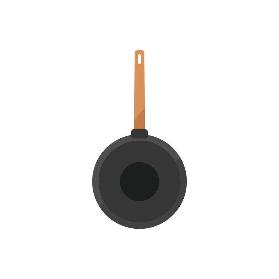 Vispa wok fräsning panorera ikon platt vektor. olja spis vektor