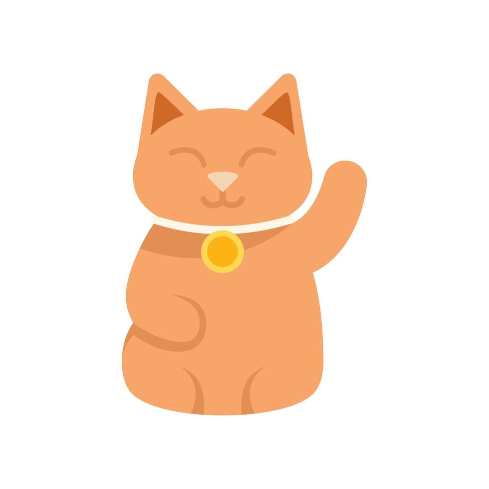 japan glückliche katze symbol flacher vektor. Neko Maneki vektor