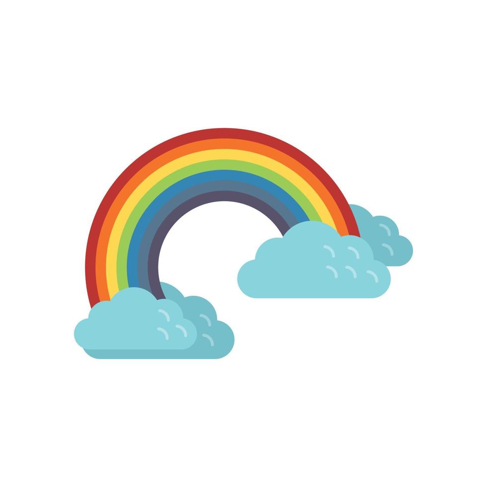 Glücklicher Regenbogen-Icon-Flachvektor. japanischer Charme vektor