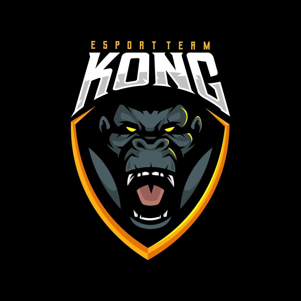 arg gorilla esport logotyp design illustration vektor