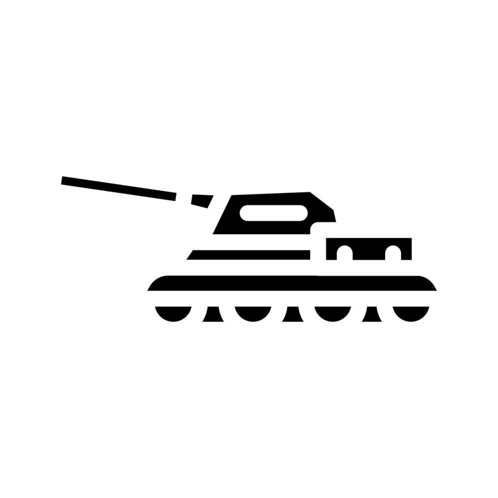 Panzer militärische Glyphen-Symbol-Vektor-Illustration vektor