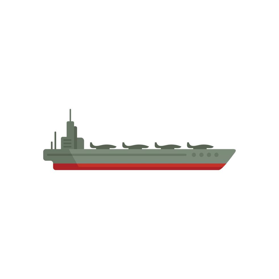 Top-Flugzeugträger-Symbol flacher Vektor. Kriegsschiff vektor
