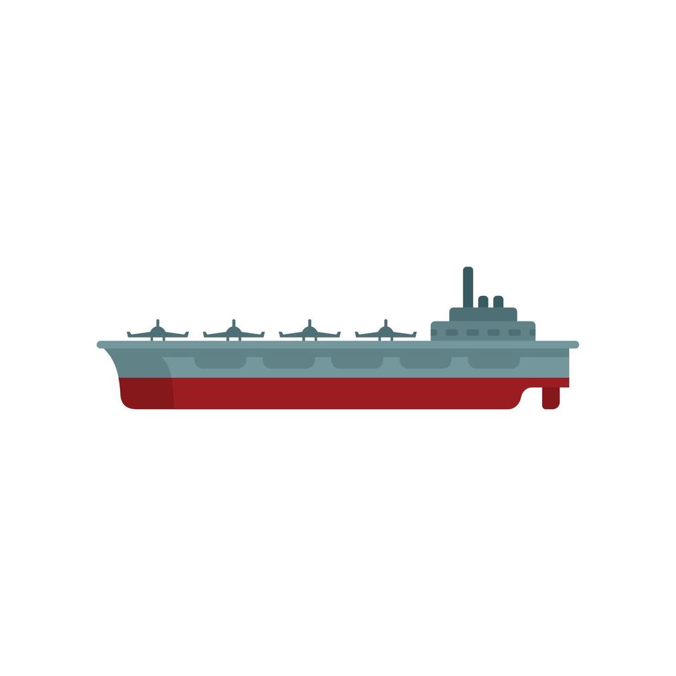 Flacher Vektor des Flugzeugträgersymbols für das Meer. Kriegsschiff