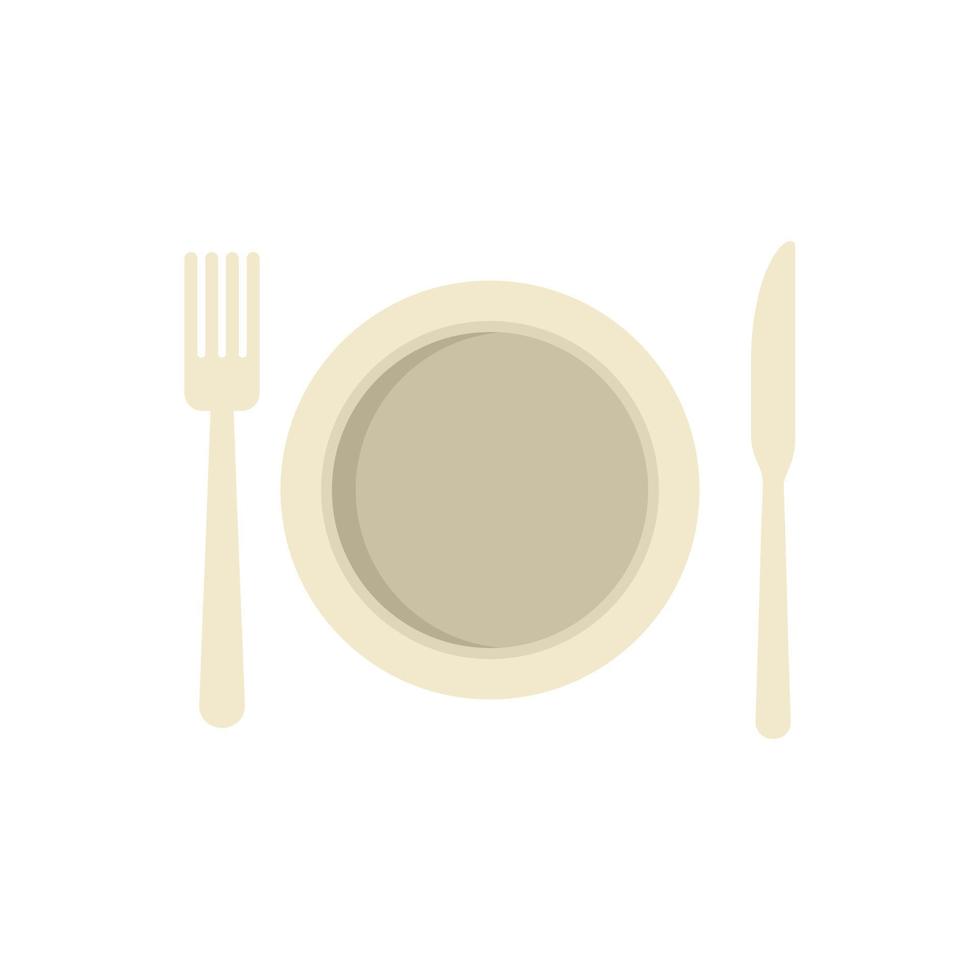 Flacher Vektor des Plattenrestaurantsymbols. essen abendessen