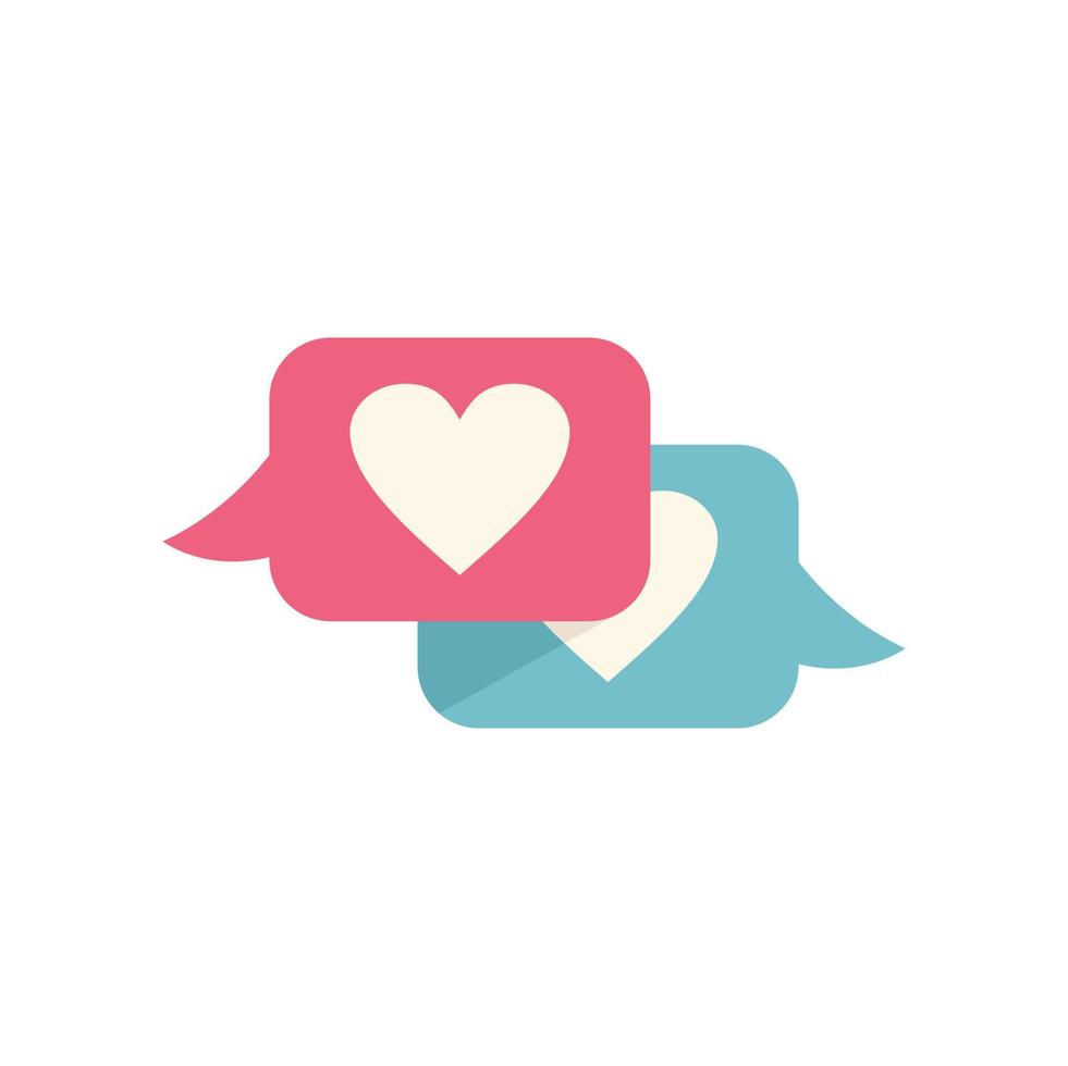 Online-Dating-Chat-Symbol flacher Vektor. App Datum vektor