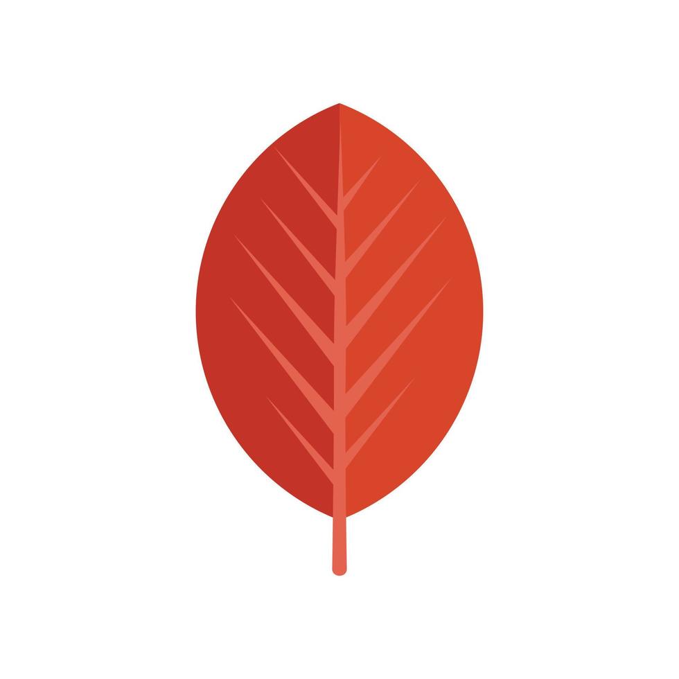 Flacher Vektor des roten Blattsymbols. Septemberpflanze