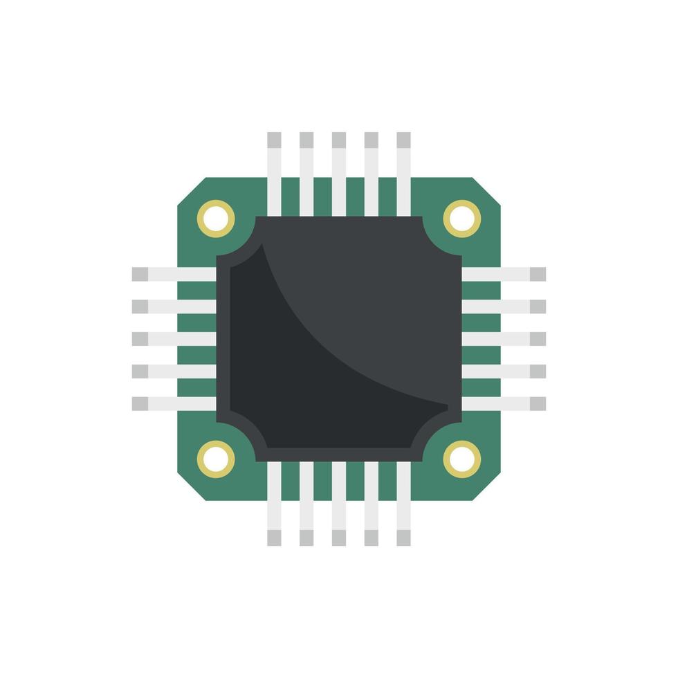 Flacher Vektor des Mikrochip-Symbols. CPU-Schaltung