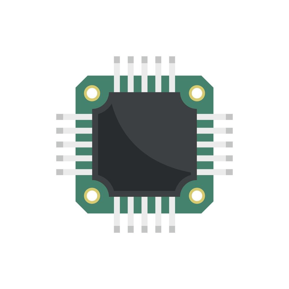 mikrochip ikon platt vektor. cpu krets vektor