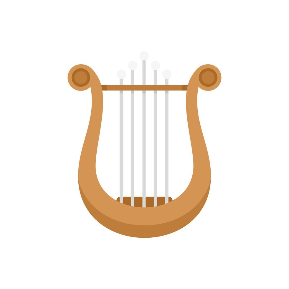 grekisk harpa ikon platt vektor. lyra musik vektor