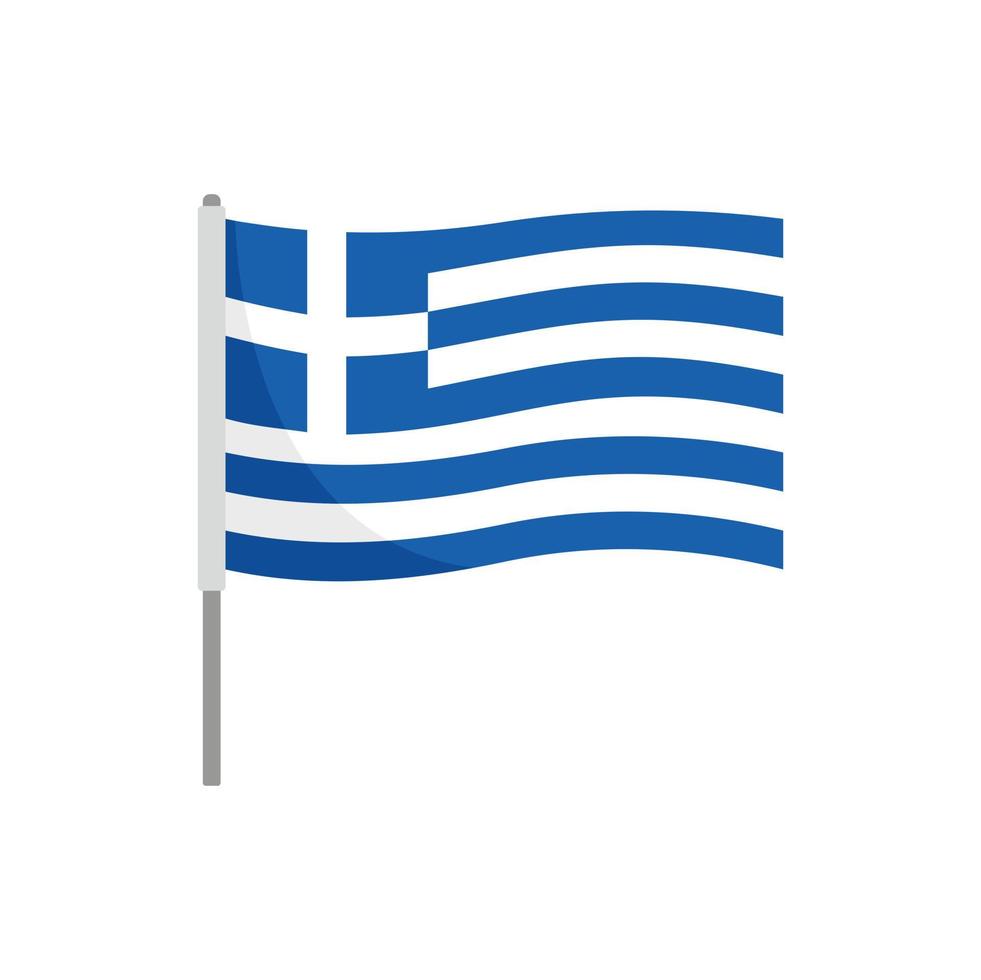 flacher Vektor des griechischen Flaggensymbols. national griechisch