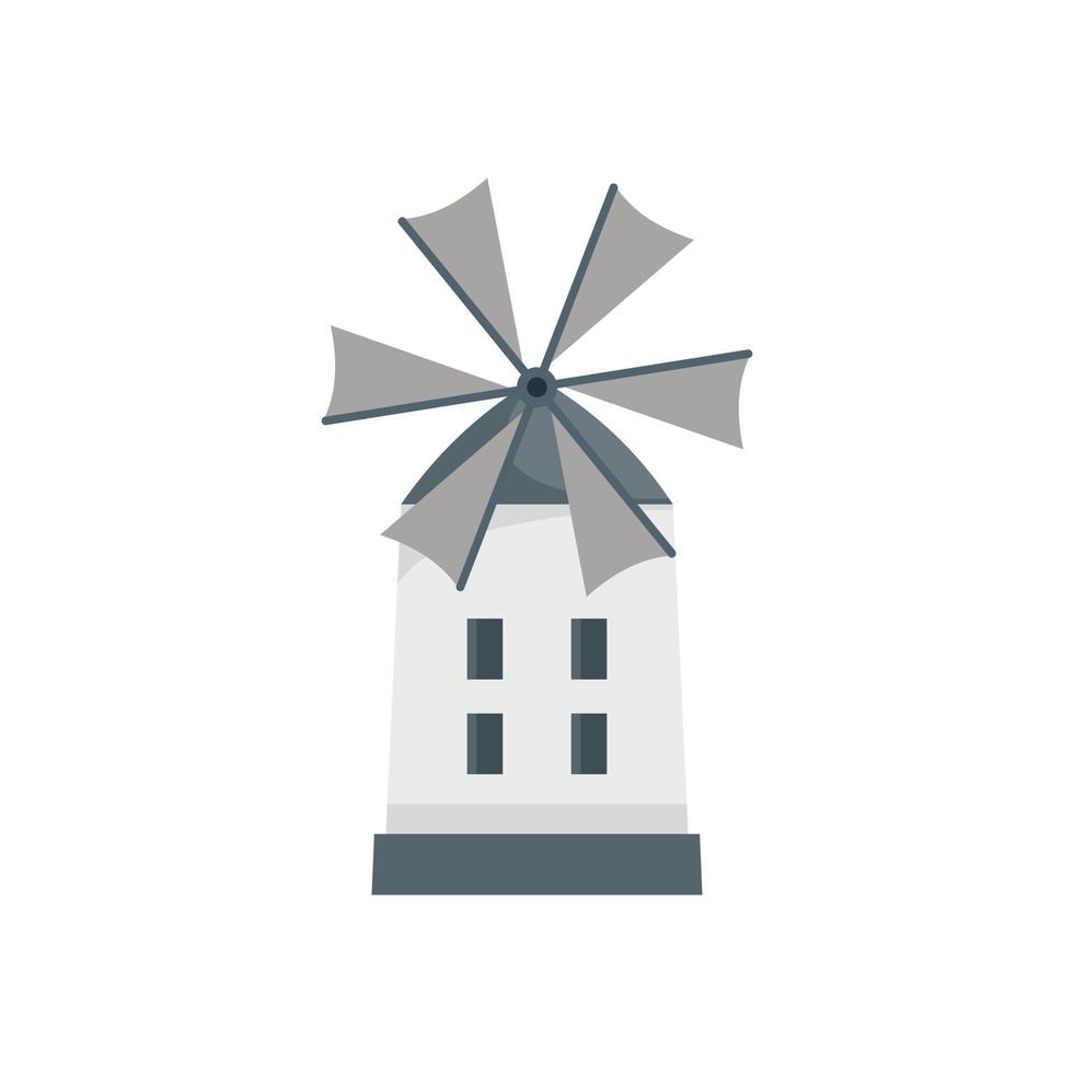 flacher Vektor der griechischen Windmühlenikone. griechische insel