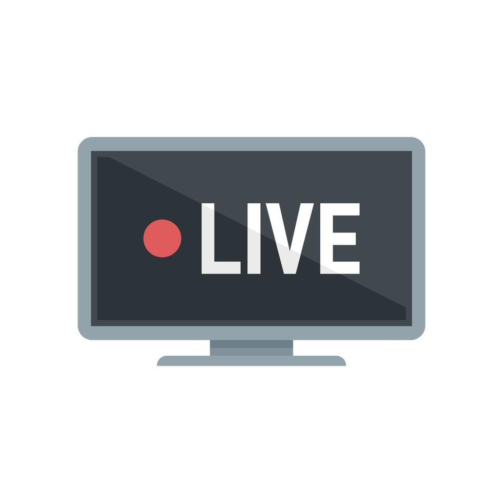 Live-TV-Stream-Symbol flacher Vektor. Online Nachrichten vektor