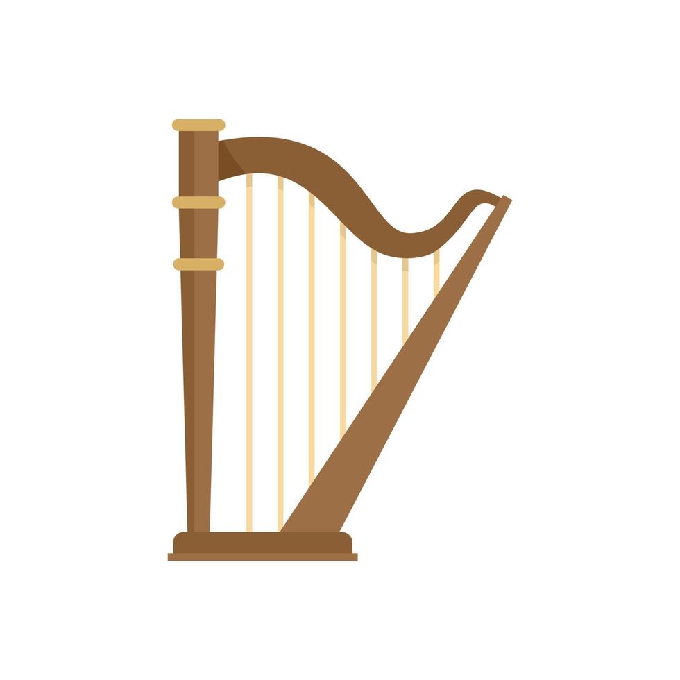irländsk harpa ikon platt vektor. musik celtic instrument vektor