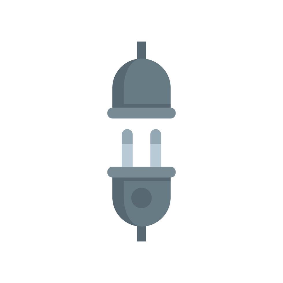 Flacher Vektor des elektrischen Steckersymbols. Steckdose Stromkabel