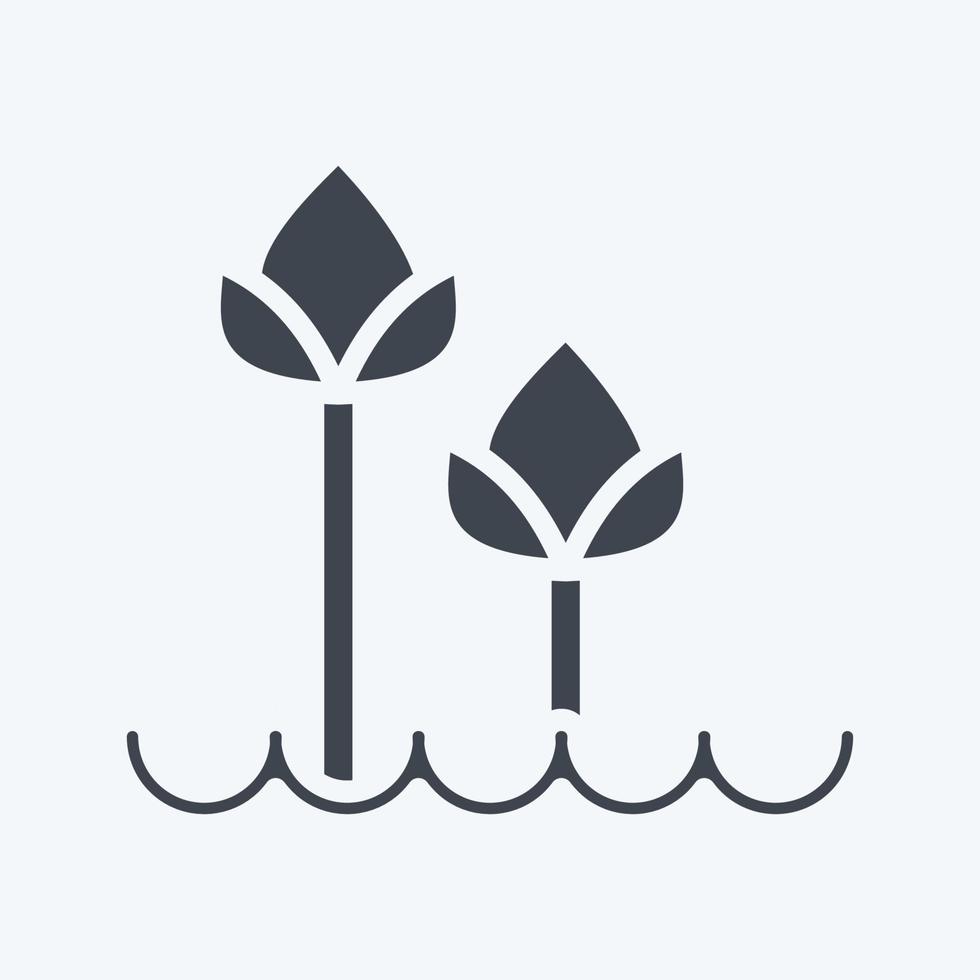 ikon tulpaner 2. relaterad till flora symbol. glyf stil. enkel illustration. växt. ek. blad. reste sig vektor