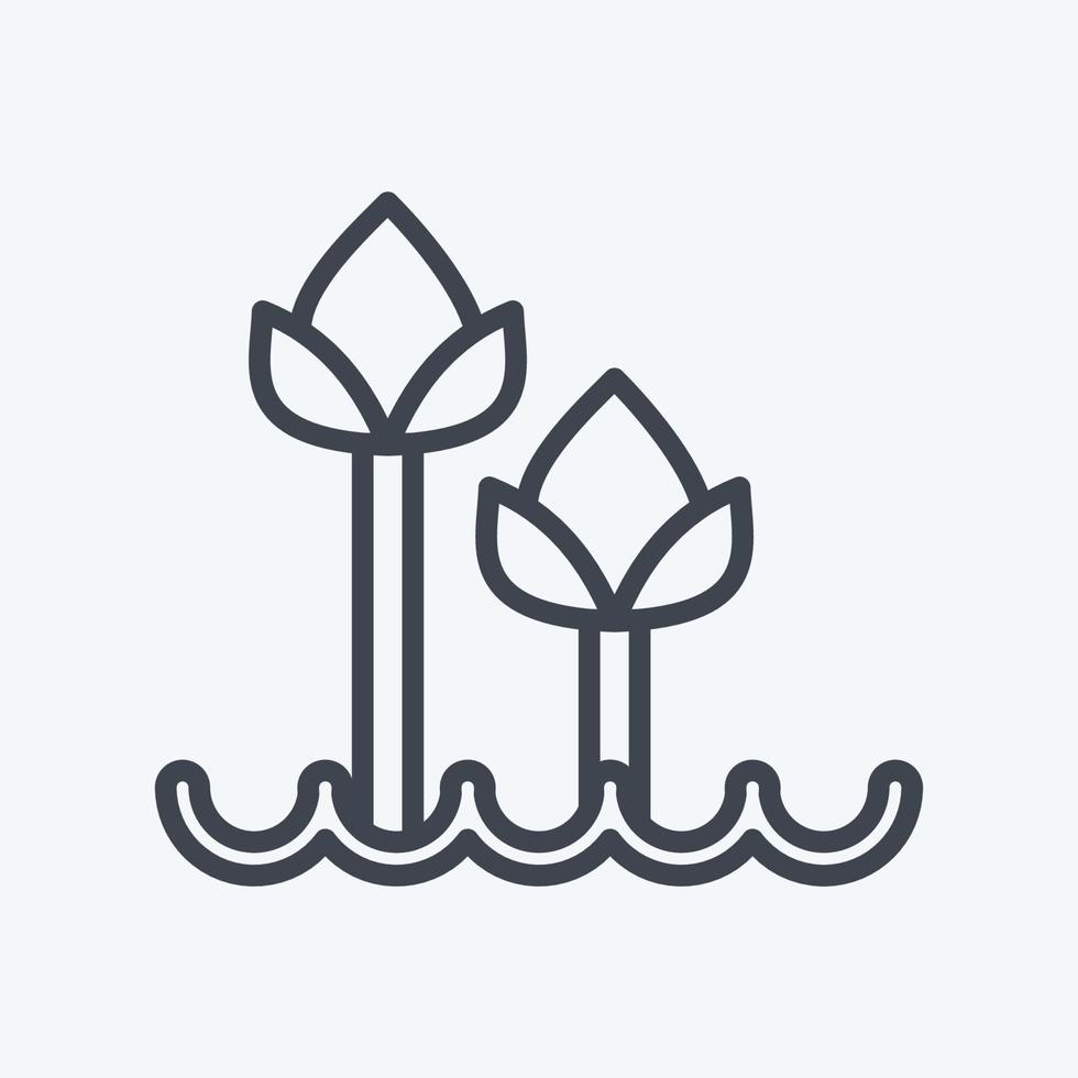 ikon tulpaner 2. relaterad till flora symbol. linje stil. enkel illustration. växt. ek. blad. reste sig vektor