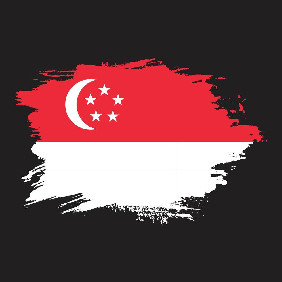 Vintage Singapur Grunge Textur Flaggenvektor vektor