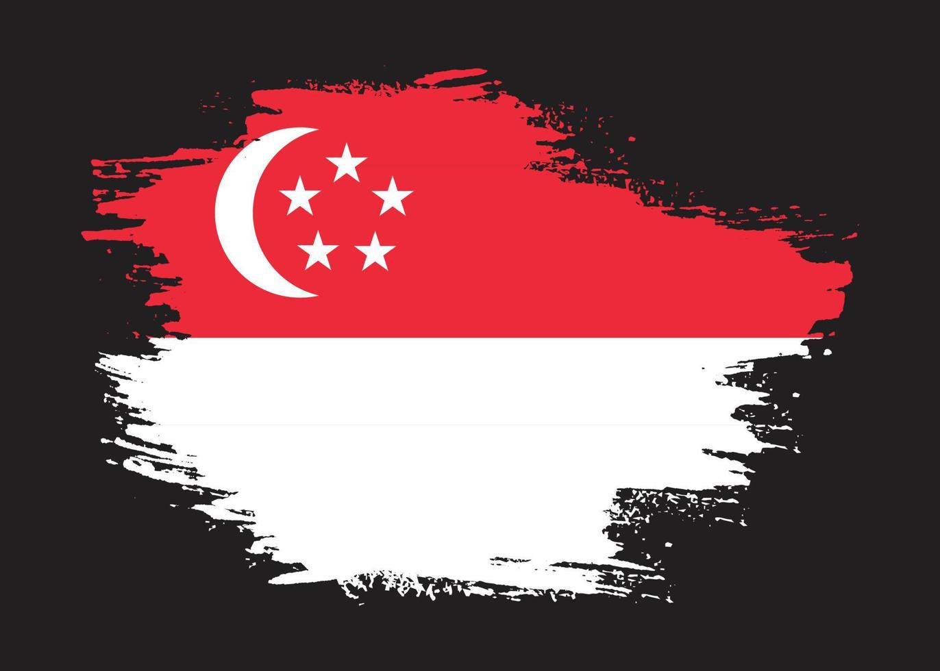 urblekt grunge textur singapore professionell flagga design vektor