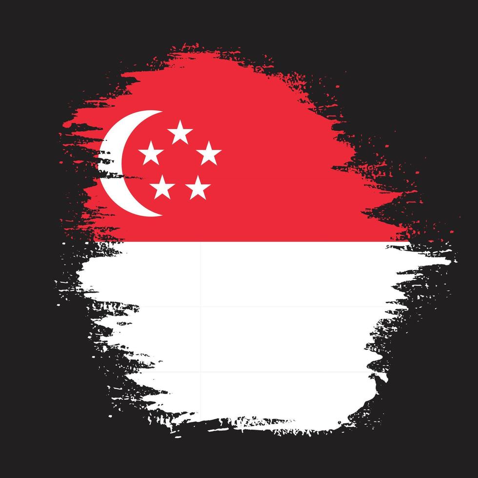 neuer Singapur-Grunge-Flaggenvektor vektor