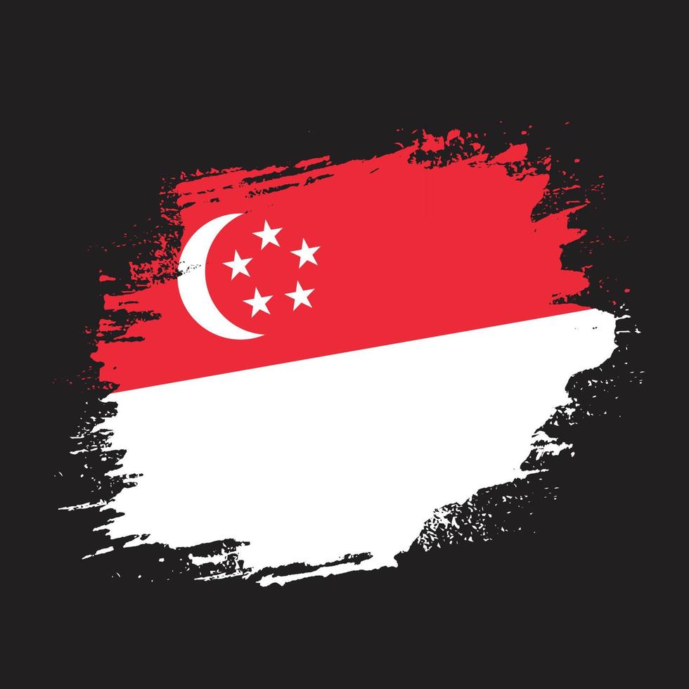 professionell hand måla singapore flagga vektor