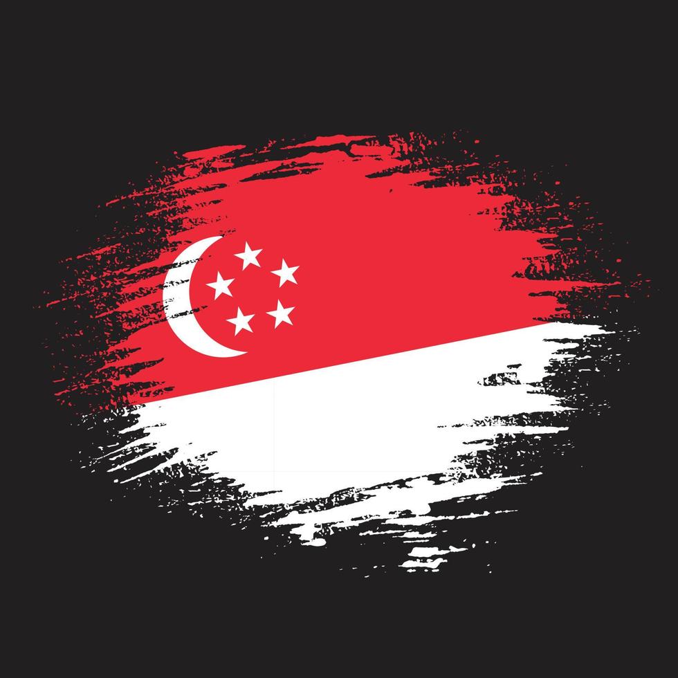 grunge textur bedrövad singapore flagga vektor