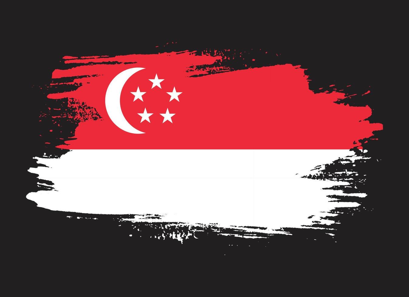 professioneller grafischer Singapur-Grunge-Textur-Flaggenvektor vektor