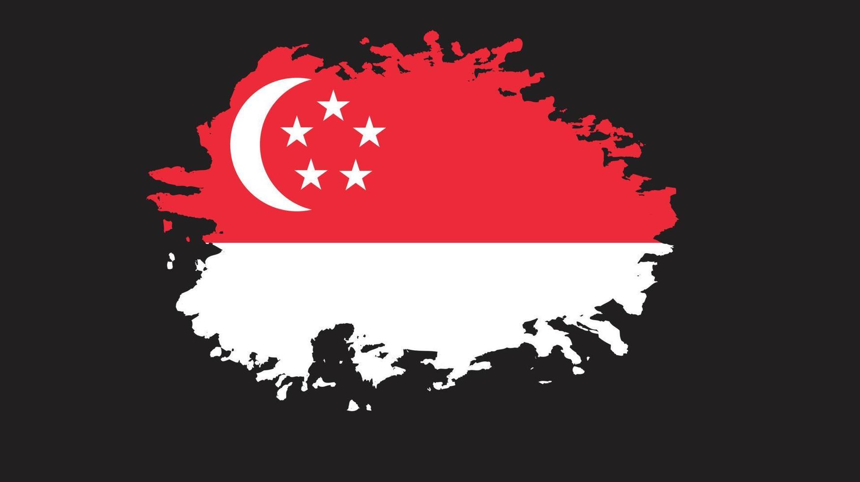 borsta stroke singapore flagga vektor
