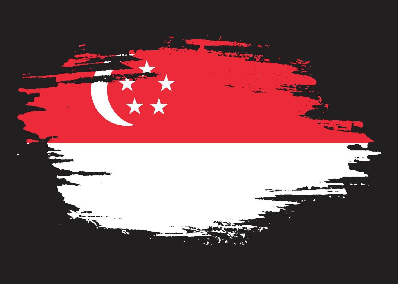 fri borsta stroke singapore flagga vektor bild