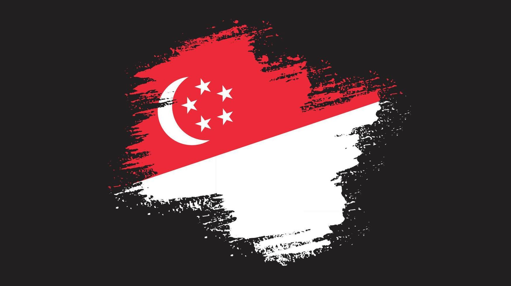 Grafischer Pinselstrich Singapur-Flaggenvektor vektor