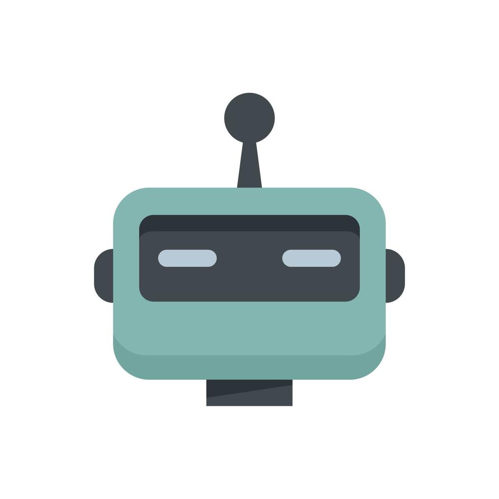 Flacher Vektor des Chatbot-Symbols. digitaler Roboter