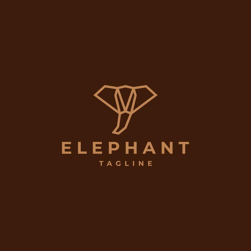 elefant geometrisk polygonal logotyp vektor ikon design mall