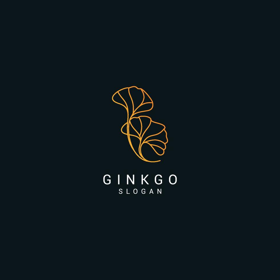 gingko logotyp design ikon vektor