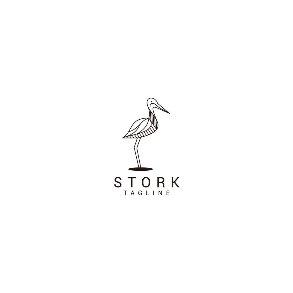Storch-Logo-Design-Icon-Vektor vektor