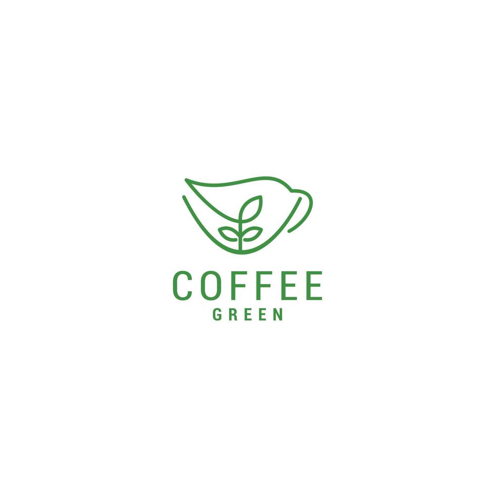 kaffeegrünes logo, das symbolvektor entwirft vektor