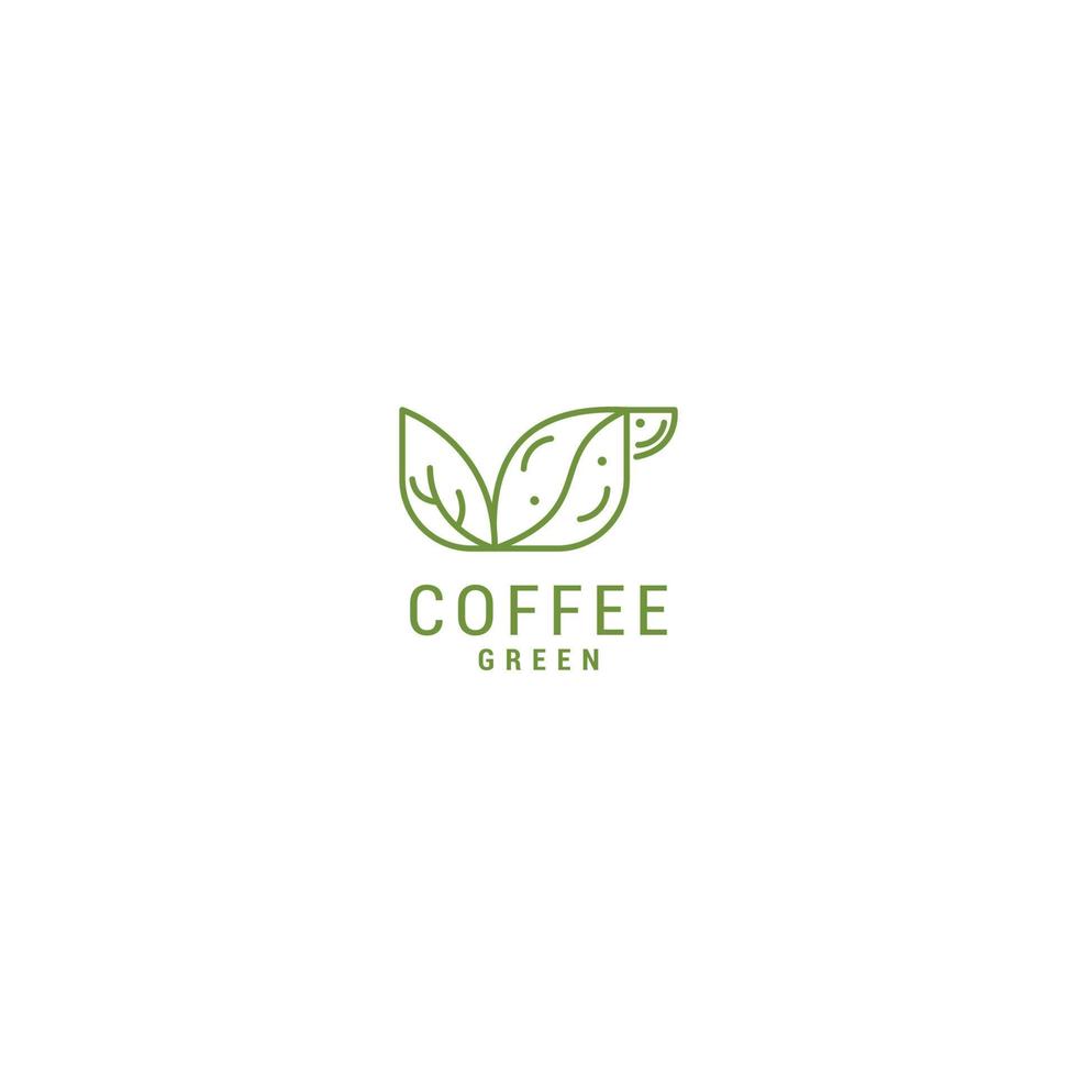kaffeegrünes logo, das symbolvektor entwirft vektor