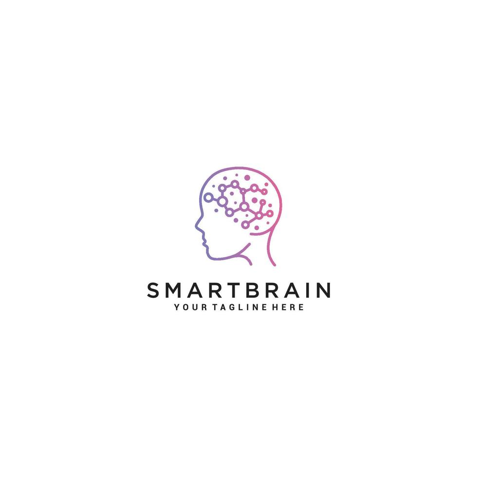 Smart-Gehirn-Logo-Design-Icon-Vektor vektor