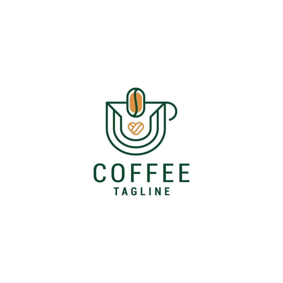 kaffeegrünes logo, das symbolvektor entwirft vektor