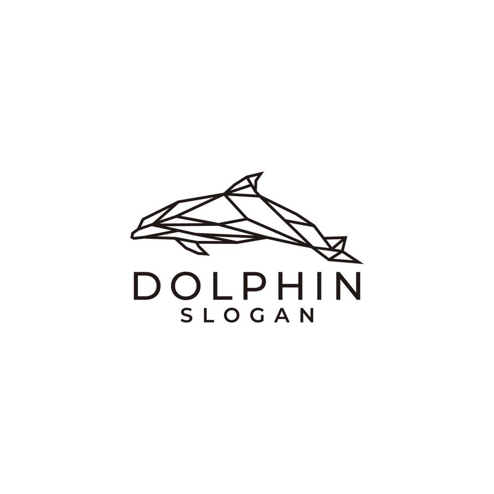 delfin logotyp design ikon vektor