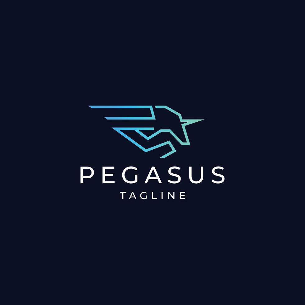 pegasus logotyp design ikon vektor