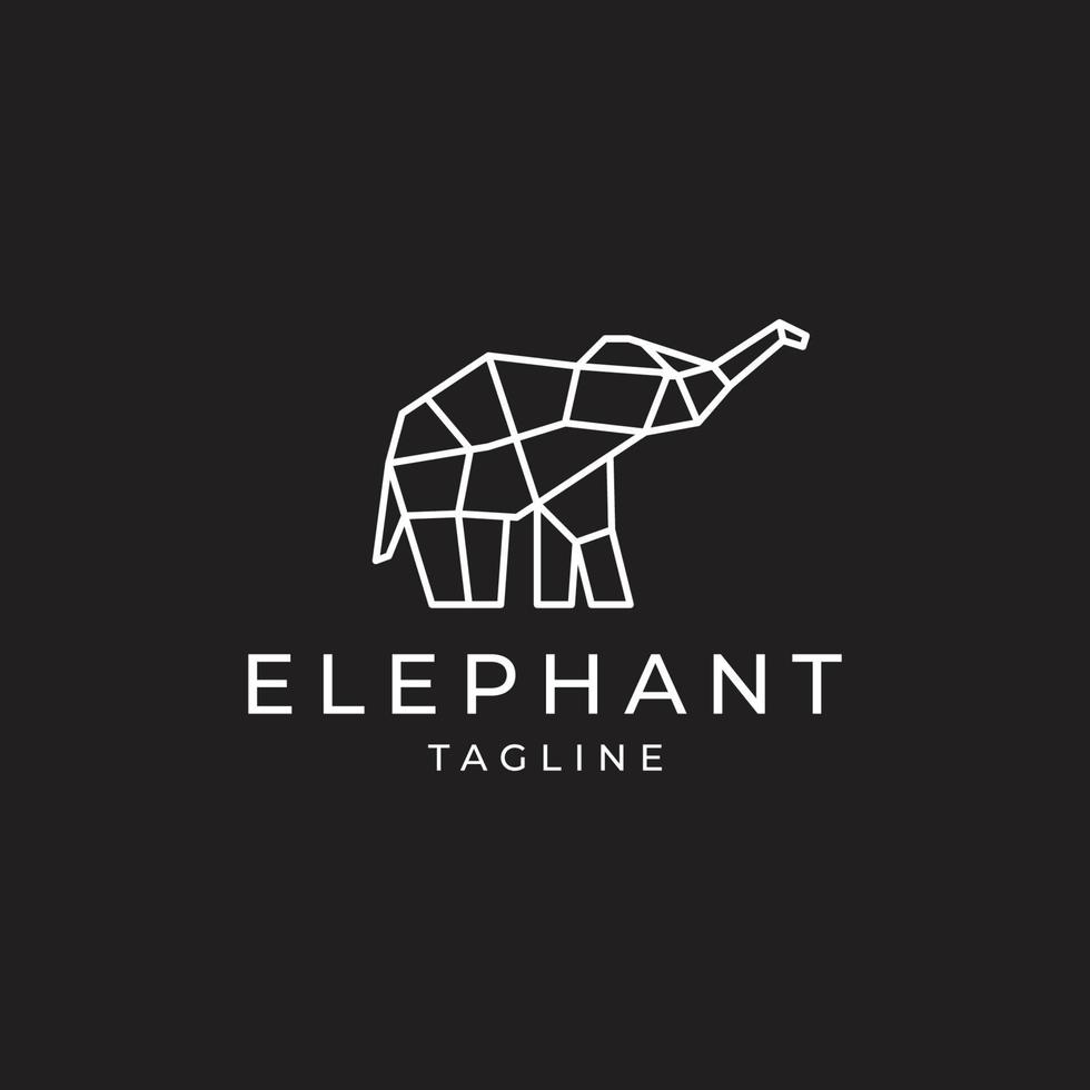 Elefant geometrische polygonale Logo-Vektor-Icon-Design-Vorlage vektor