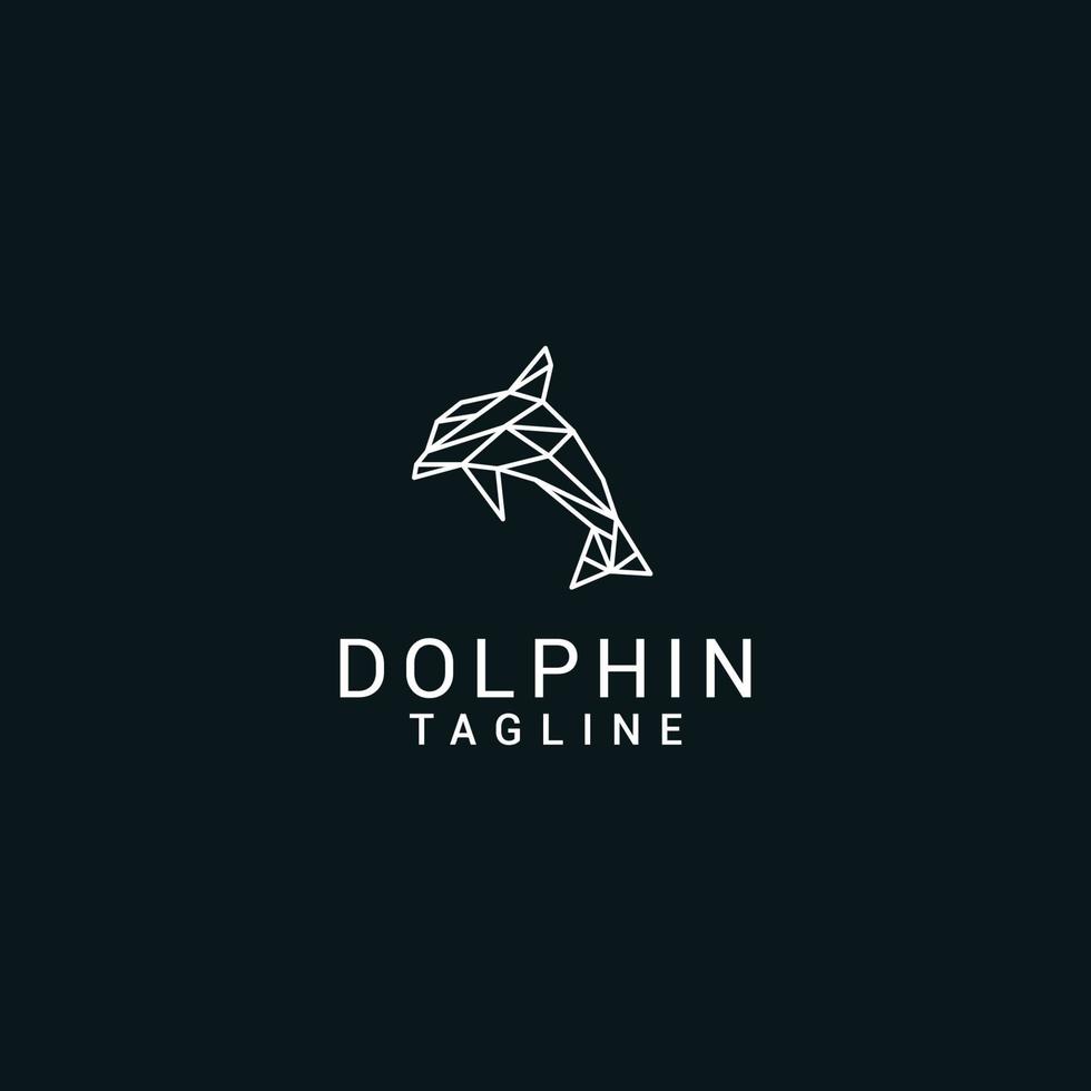 delfin logotyp design ikon vektor