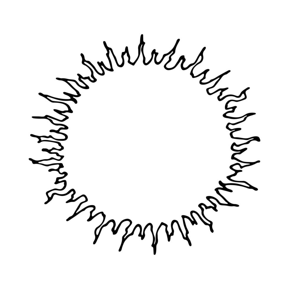 hand gezeichnetes abstraktes sonnensymbol. Sommergekritzel. einzelnes Vektorelement für Design vektor