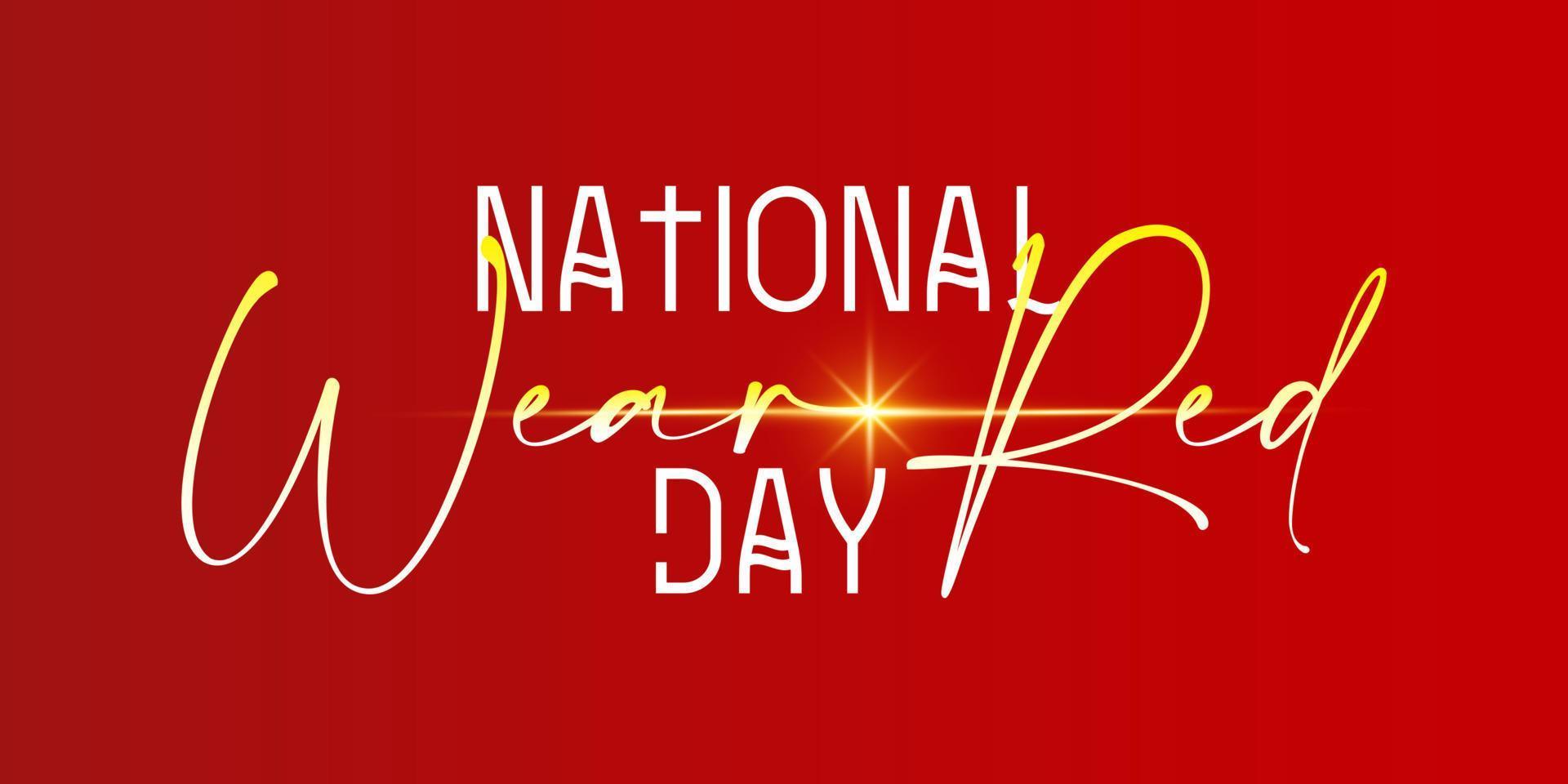 National Wear Red Day isoliert auf weißem Hintergrund mit roten Bändern. rasterillustration für feiertag am 3. februar. Ideal für Einladungen, Karten, Produktverpackungen, Header, Poster. vektor