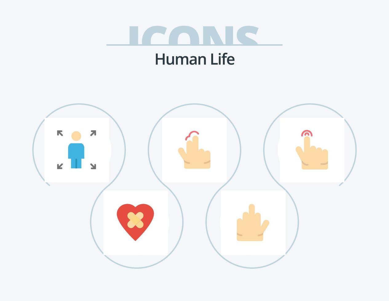 mänsklig platt ikon packa 5 ikon design. . Rör. person. gest. Rör vektor