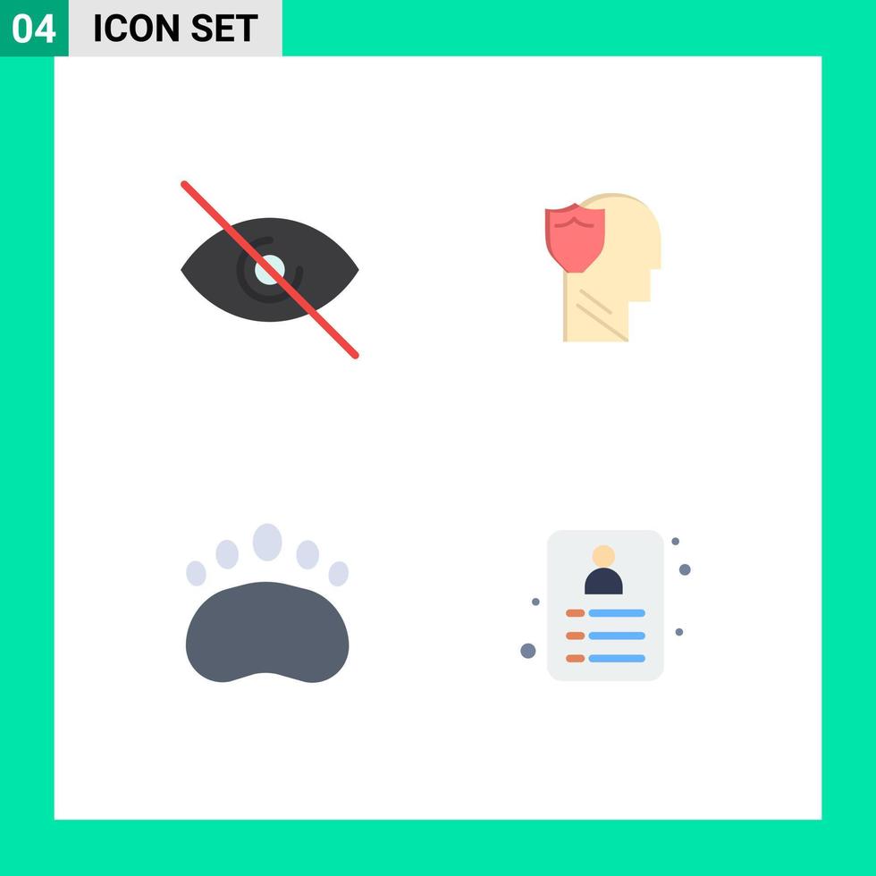 4 flaches Icon-Konzept für mobile Websites und Apps vektor