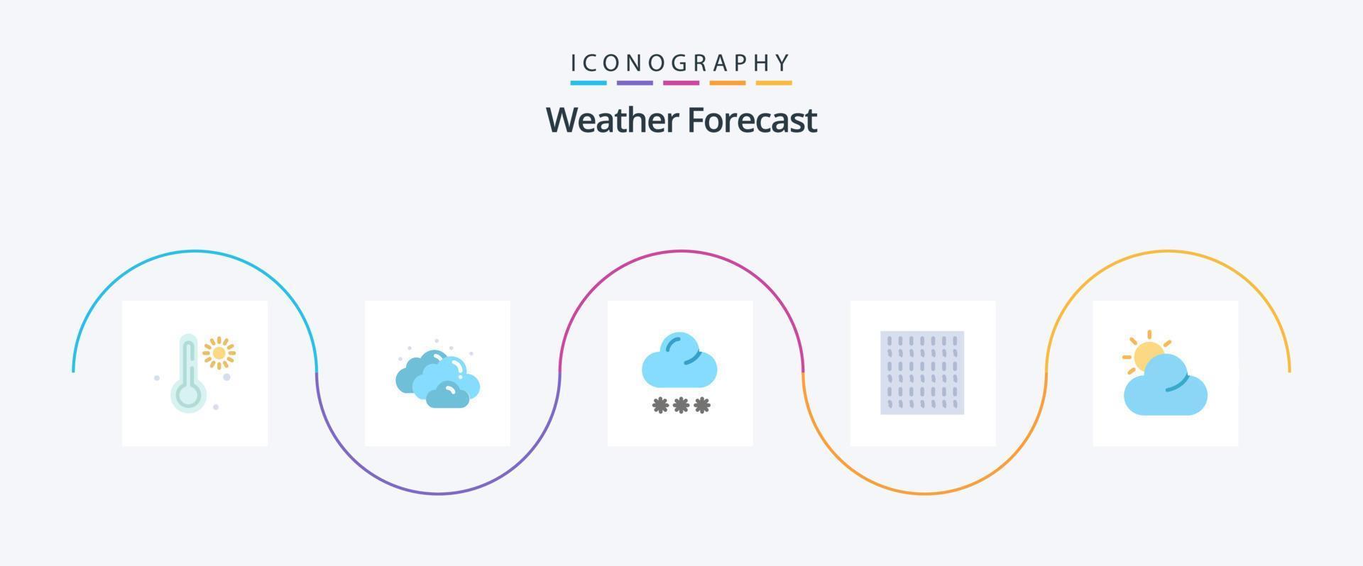 Wetter Flat 5 Icon Pack inklusive . Schnee. Wetter. Wetter vektor