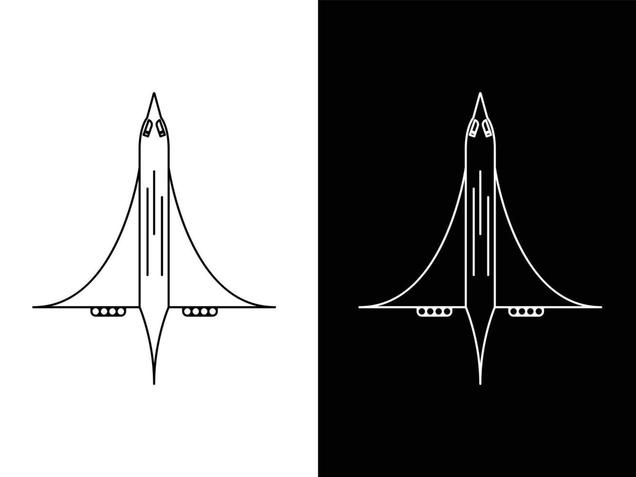 en mycket snabb concorde plan. modern jet flygplan för de offentlig. flygplan ikon. vektor illustration symbol.