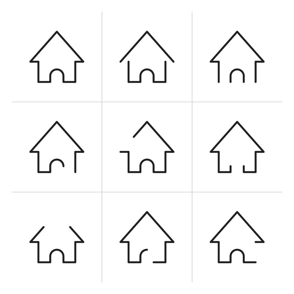 Home-Symbol. Adresssymbol. Liniendesign für das Web vektor